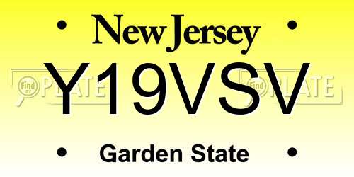 Y19VSV New Jersey License Plate