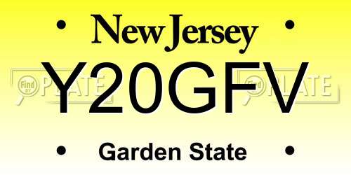 Y20GFV New Jersey License Plate