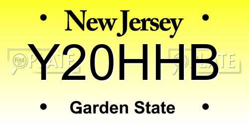 Y20HHB New Jersey License Plate