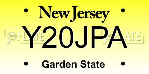 Y20JPA New Jersey License Plate