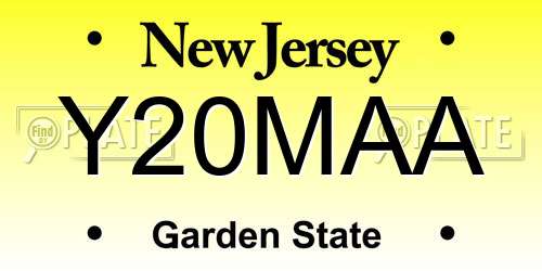 Y20MAA New Jersey License Plate