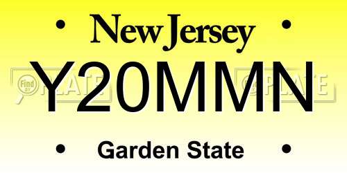 Y20MMN New Jersey License Plate