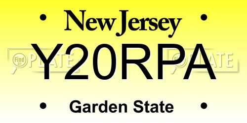 Y20RPA New Jersey License Plate