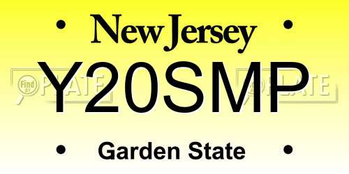 Y20SMP New Jersey License Plate