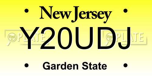 Y20UDJ New Jersey License Plate