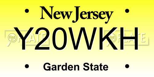 Y20WKH New Jersey License Plate