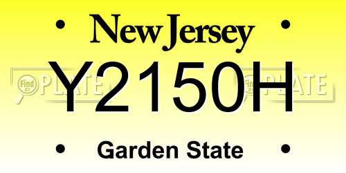 Y2150H New Jersey License Plate
