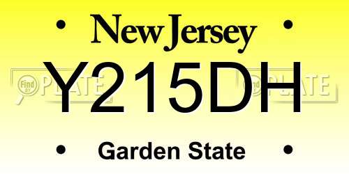 Y215DH New Jersey License Plate