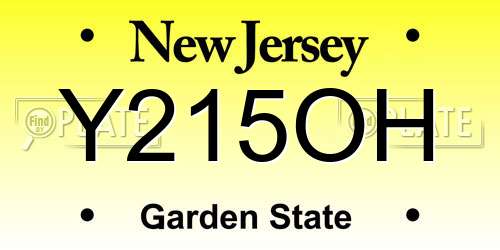 Y215OH New Jersey License Plate