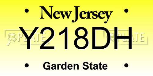Y218DH New Jersey License Plate