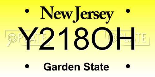 Y218OH New Jersey License Plate
