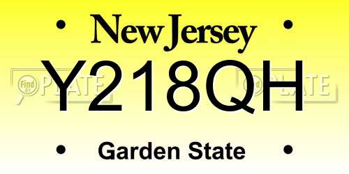 Y218QH New Jersey License Plate