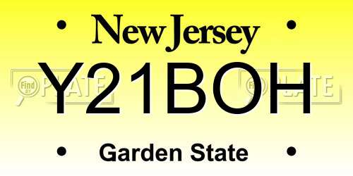 Y21BOH New Jersey License Plate