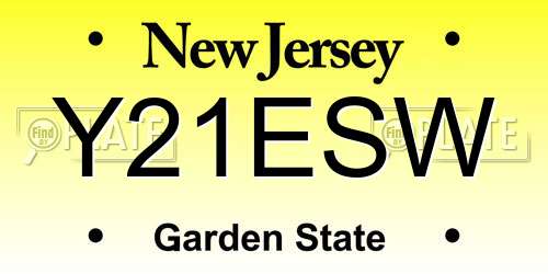 Y21ESW New Jersey License Plate