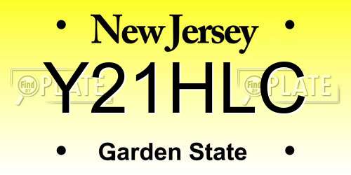Y21HLC New Jersey License Plate