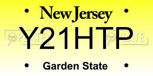 Y21HTP New Jersey License Plate