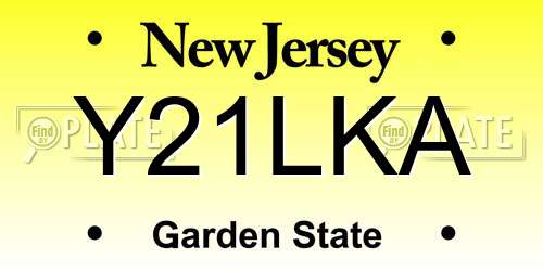 Y21LKA New Jersey License Plate