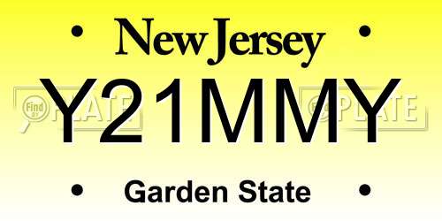 Y21MMY New Jersey License Plate