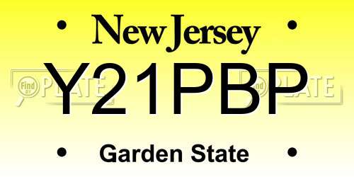 Y21PBP New Jersey License Plate
