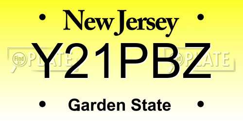 Y21PBZ New Jersey License Plate
