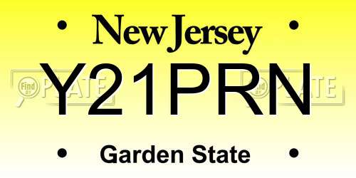 Y21PRN New Jersey License Plate