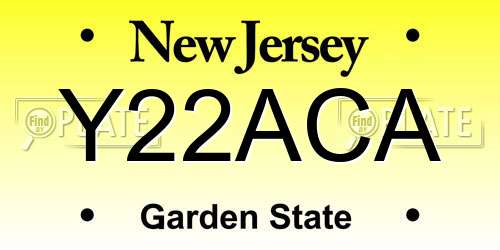 Y22ACA New Jersey License Plate