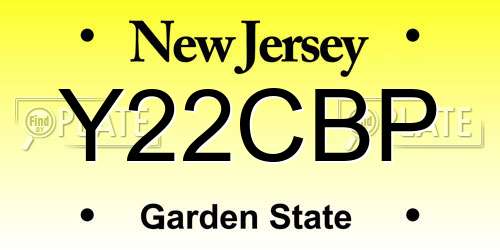Y22CBP New Jersey License Plate