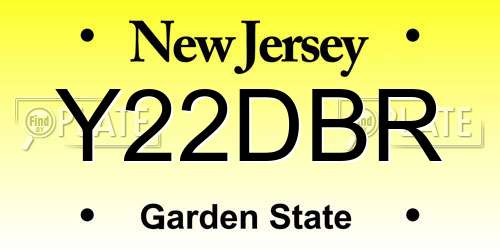 Y22DBR New Jersey License Plate