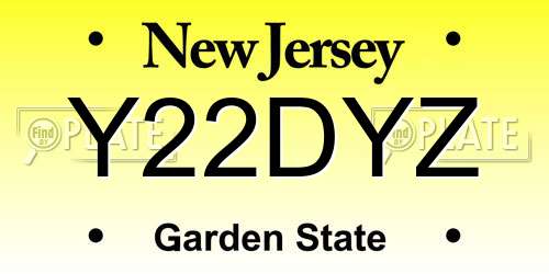 Y22DYZ New Jersey License Plate