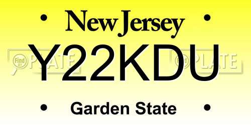 Y22KDU New Jersey License Plate