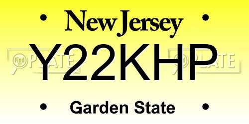 Y22KHP New Jersey License Plate