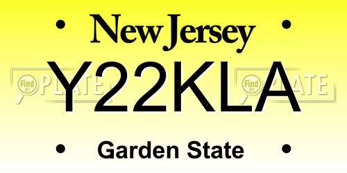 Y22KLA New Jersey License Plate