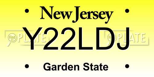 Y22LDJ New Jersey License Plate