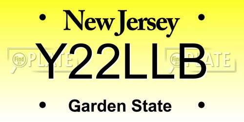 Y22LLB New Jersey License Plate