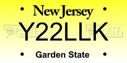 Y22LLK New Jersey License Plate