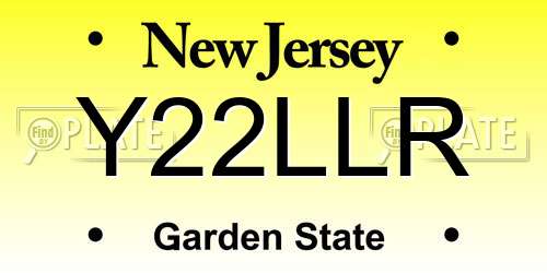 Y22LLR New Jersey License Plate