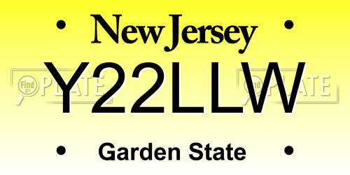 Y22LLW New Jersey License Plate