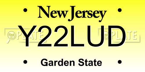 Y22LUD New Jersey License Plate