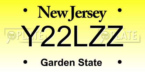 Y22LZZ New Jersey License Plate