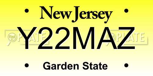 Y22MAZ New Jersey License Plate