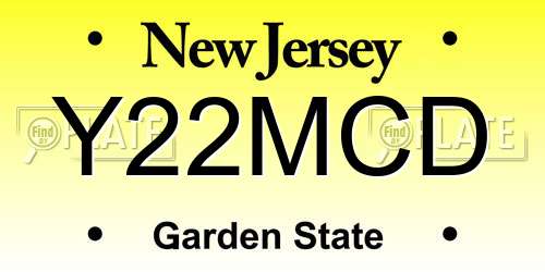 Y22MCD New Jersey License Plate