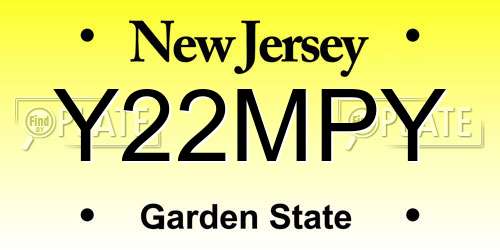 Y22MPY New Jersey License Plate
