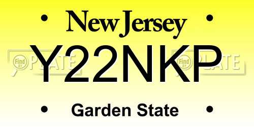 Y22NKP New Jersey License Plate