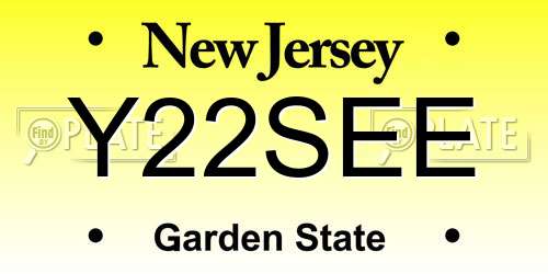 Y22SEE New Jersey License Plate