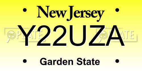 Y22UZA New Jersey License Plate