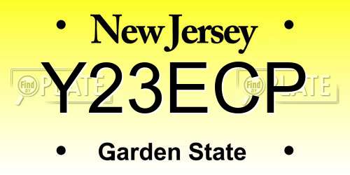 Y23ECP New Jersey License Plate