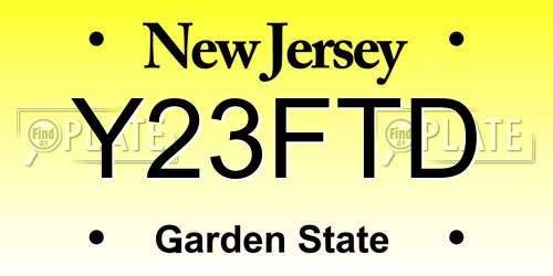 Y23FTD New Jersey License Plate
