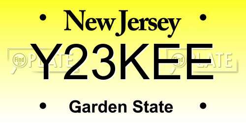 Y23KEE New Jersey License Plate