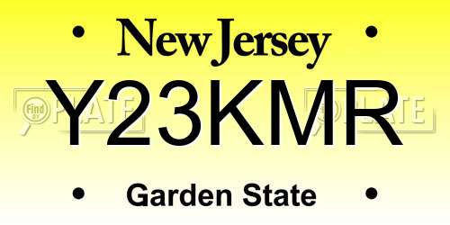 Y23KMR New Jersey License Plate