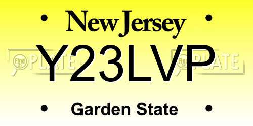 Y23LVP New Jersey License Plate